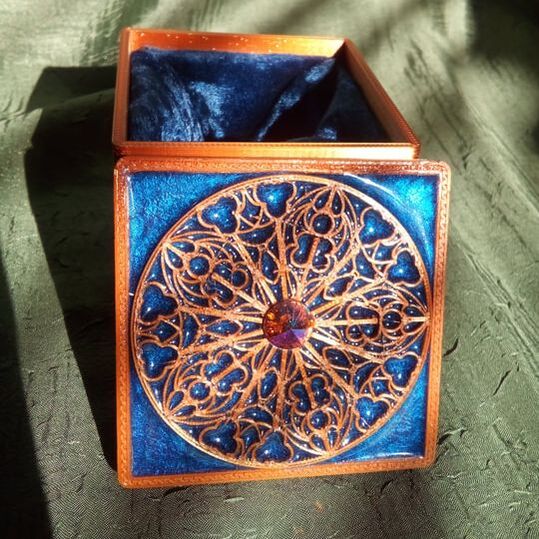 metallic copper blue decorative keepsake box